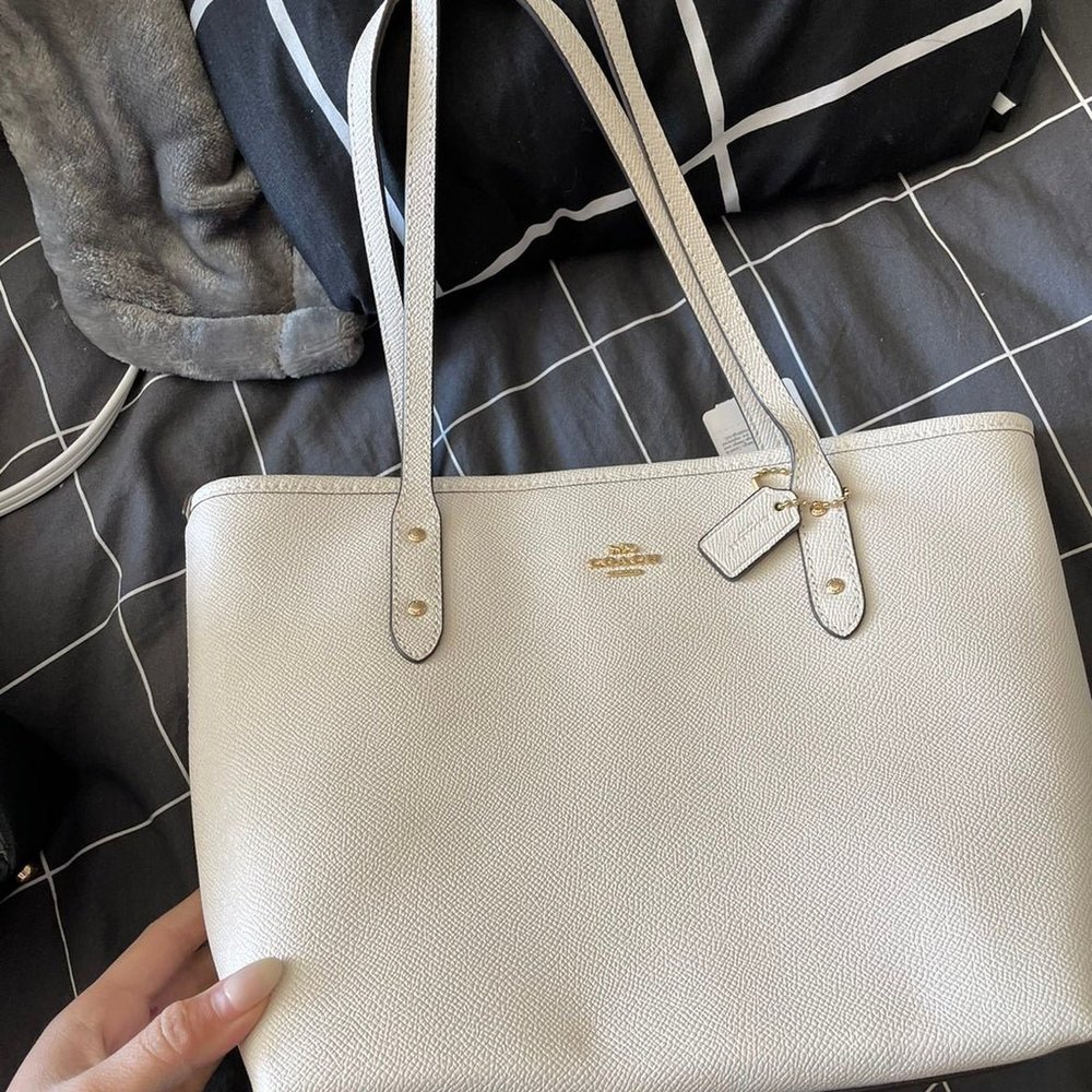 Coach white mini tote NEW